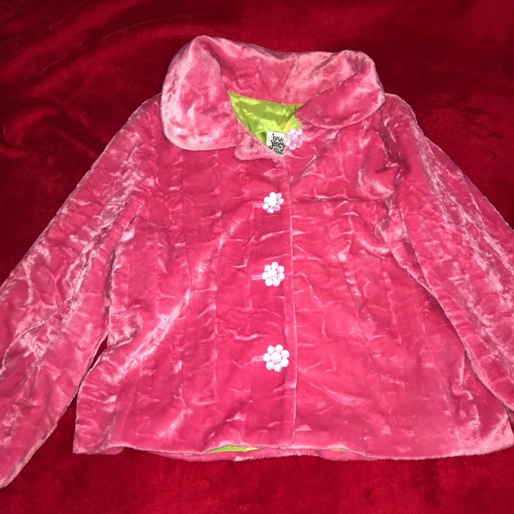 Pink faux fur jacket